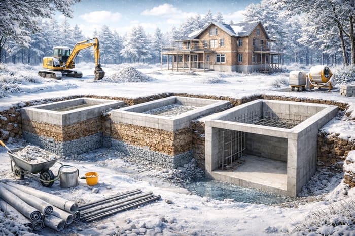 Ленточный фундамент: от мелкозаглубленного до глубокого